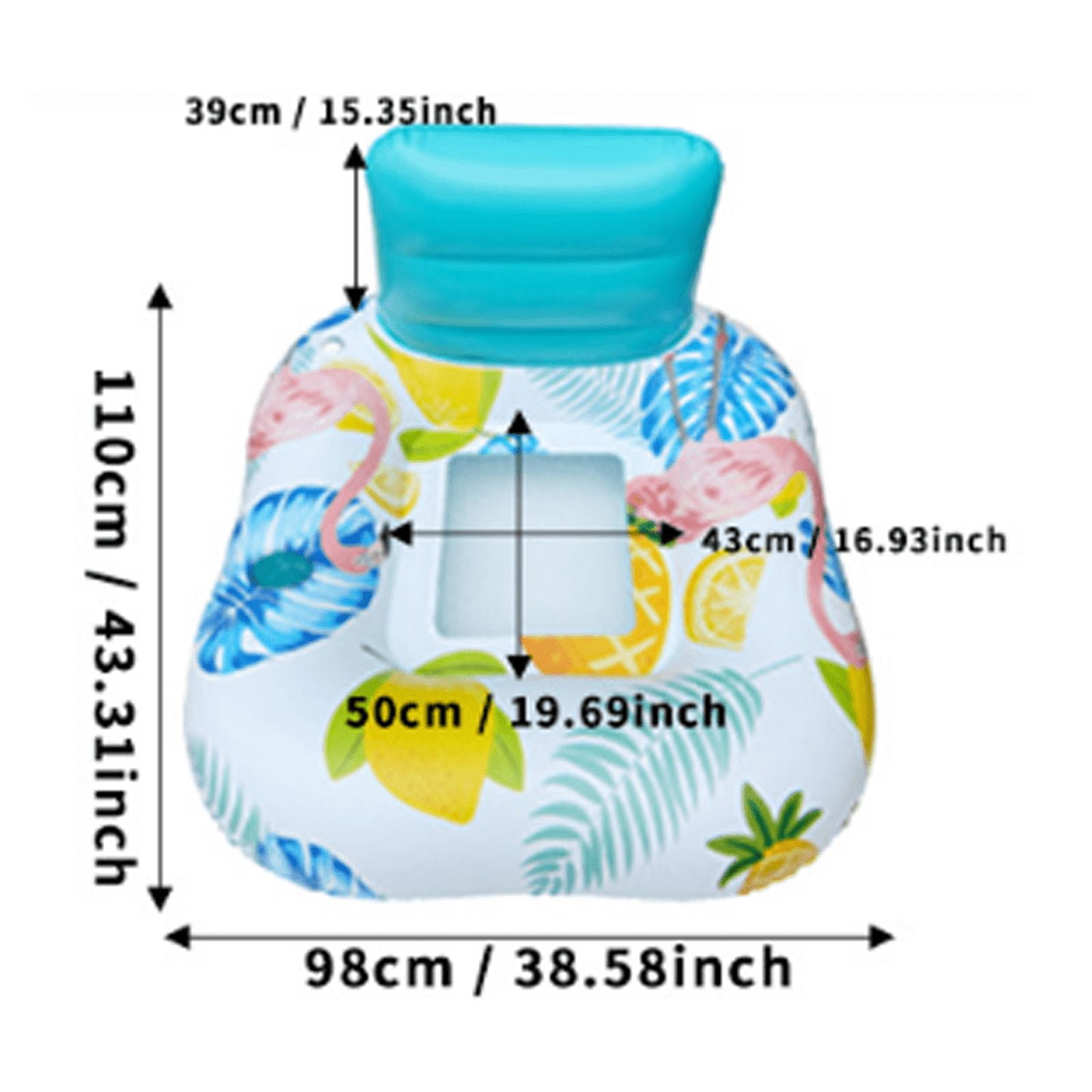 Inflatable Pool Float Lounger for Adults, Foldable PVC Floating Bed Chair, Portable Water Hammock for Swimming Pool Beach Summer Vacation Sunbathing(D)