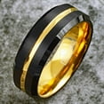 thumbnail image 5 of Tungsten Carbide Rings for Men Wedding Bands for Him 8mm Black Yellow Gold, 5 of 5