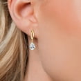 thumbnail image 2 of Gem Stone King 2.00 Cttw IGI Certified White Lab Grown Diamond Dangle Earrings for Women in 10K Yellow Gold | 1.00 Ct each Pear Shape | D-E Color | VS1-VS2 Clarity, 2 of 6