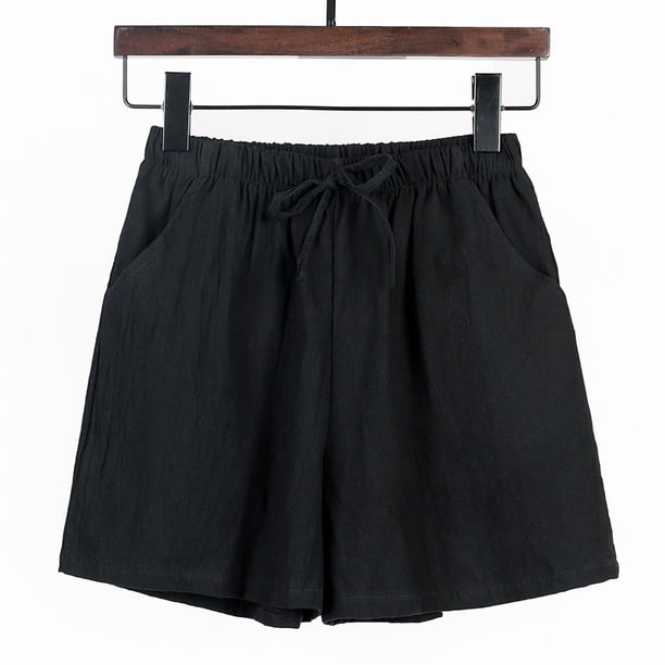 Pantalones Cortos Informales Para Mujer Pantalones Cortos Para Mujer Soft Women Loose Shorts Cintura Elástica Casual Shorts Womens Casual Drawstring ShortsBlack XL70 ~ 80kg ANGGREK Otros