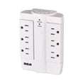 thumbnail image 2 of Protector de sobretensión RCA PSWTS6F, grifo de pared con 6 salidas giratorias, color blanco, 2 of 4