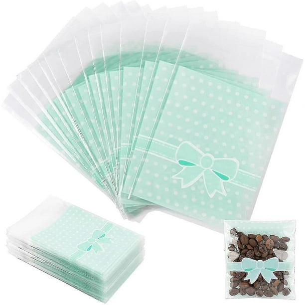 200 Pieces Self-adhesive Bags Plastic Bags Plastic Bags Flat Bags Blue Gift Bags