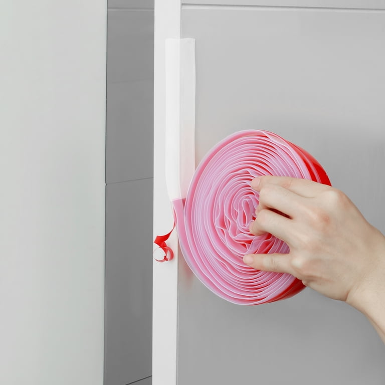 Door Draft Stopper For Side Of Door Frame 1.37 In X 20 Ft T-Shaped Silicone Weather Stripping Door Seal Strip Draft Blocker - Clear