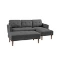 thumbnail image 6 of DeeHome GREY Fabric Right Facing Sectional Sofa Bed , L-shape Sofa Chaise Lounge with Ottoman Bench, 6 of 8