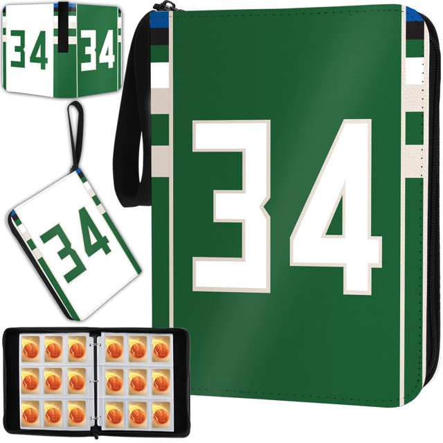 Carpeta para tarjetas de baloncesto KivolFun de 900 bolsillos, verde #34