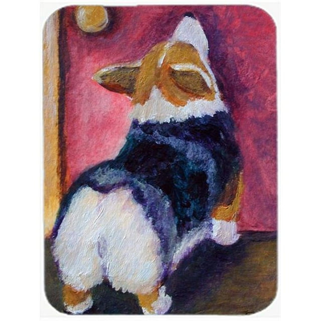 Carolines Treasures 7427LCB Corgi Let Me in Glass Cutting Board - Large