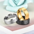 thumbnail image 3 of Anillo De Anime Naruto Anillo De Acero De Titanio Para Hombre Anillo Simple De Acero Inoxidable Con Logotipo De Naruto, 3 of 4