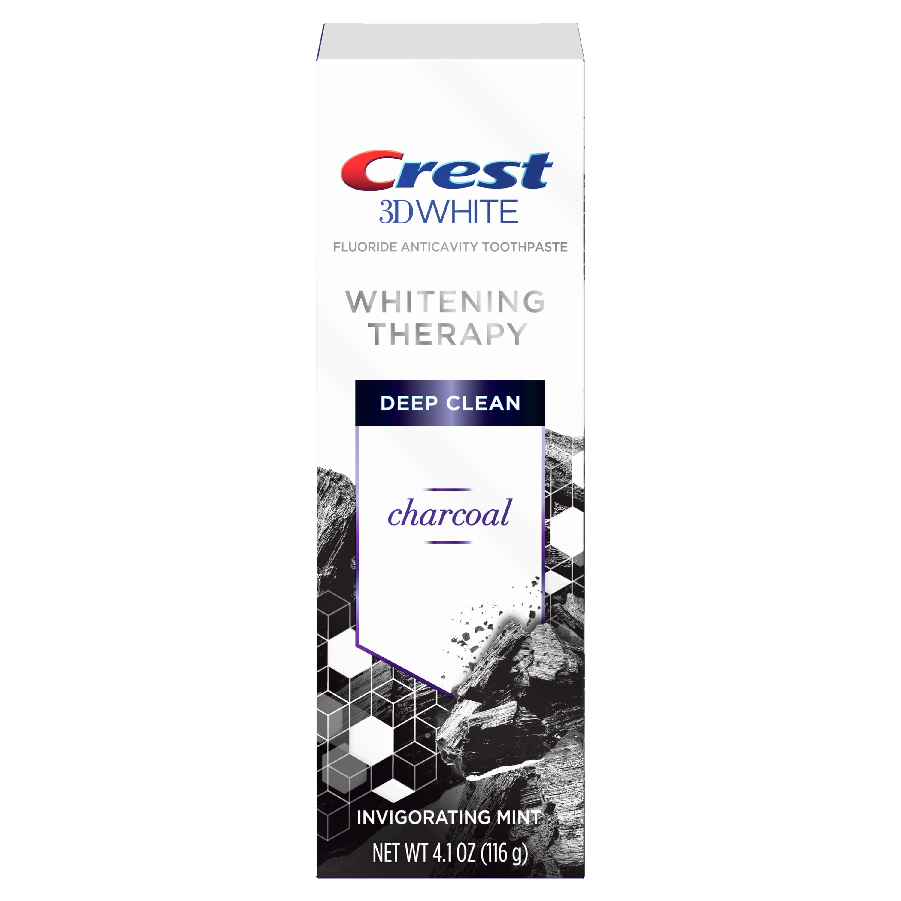 Crest 3D White Whitening Therapy Charcoal Deep Clean Toothpaste, Mint, 4.1 oz