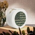 thumbnail image 6 of Naloa Jungle Green Camo USA Flag Round Jewelry Box, Travel Jewelry Organizer, 3.9 x 3.9 x 2in Jewelry Storage Box for Women-White, 6 of 7