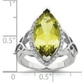 thumbnail image 6 of Sterling Silver Marquise Lemon Quartz & Diamond Ring Wt- 0.15ct. Gem Wt- 5.56ct, 6 of 8