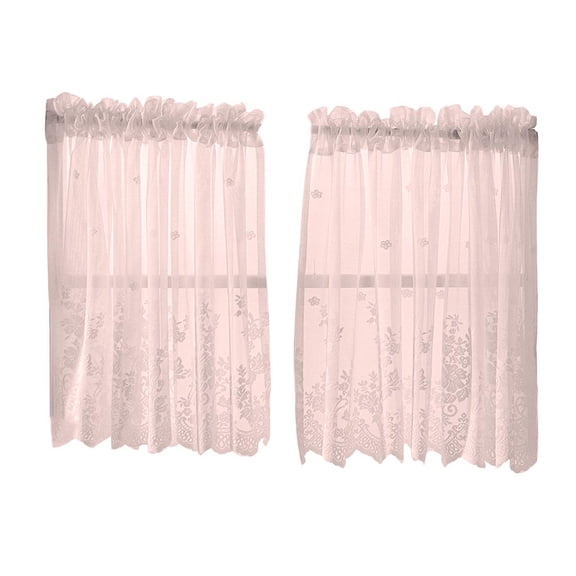 Embroidered Tie Roman Balloon Window Curtain Valance - Tiers-74x61cm