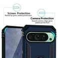 thumbnail image 5 of TJS for Google Pixel 9 / 9 Pro Phone Case, Impact Resistant Metal Ring Magnetic Support Kickstand Drop Protector Cover (Blue), 5 of 5