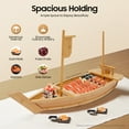 thumbnail image 4 of Miumaeov Wooden Sushi Boat Serving Tray , 31.5Inch Commercial Fruit Sashimi Sushi Seafood Display Plate, for Restaurant, Home, 4 of 13
