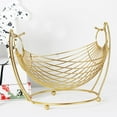 thumbnail image 2 of Decorative Kitchen Vegetable Organizer Fruit Storage Rack Basket Gold , 28x20cm, 2 of 8