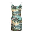 thumbnail image 3 of TQWQT Womens Hawaiianan Summer Dresses Casual Beach Tropical Print Summer Dresses V-Neck Sleeveless Boho Dress Hawaiianan Outfits for Women Light Blue S, 3 of 5