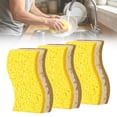 thumbnail image 2 of Scrub Sponges, Dual Sided Sponges, Tub Scrubber Sponge, Heavy Duty Yellow Kitchen Cleaning Sponges, Ergonomic Non-Scratch Dish Scrub Sponges, Dish Scrub Sponges, 4.72 × 3.15 Inch, 2 of 7