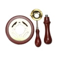 thumbnail image 3 of Kit de sellos de cera Herramientas para horno de cera Calentador de sellos de cera de acero inoxidable de madera Olla para derretir cera para envolver Rojo oscuro, 3 of 8