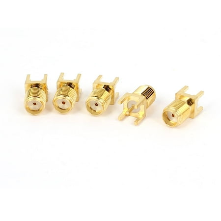 5 Pcs Gold Tone Sma Female Jack Solder Pcb Clip Edge Mount Rf Adapter Connector Walmart Canada