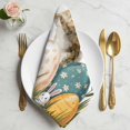 thumbnail image 2 of Easter Bunny Eggs Cloth Napkins, Spring Tulip Daisy Flowers Leaves Country Washable and Reusable Dinner Napkins Set of 2, Table Napkin for Kitchen Party Birthday Wedding Hotel Housewarming 20"x20", 2 of 9