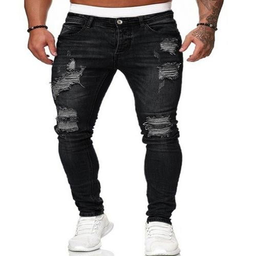 Cambkatl Men's Ripped Jeans Distressed Destroyed Skinny Slim Fit