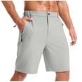 thumbnail image 3 of lcziwo Mens Shorts Casual Big and Tall Relaxed Fit Summer Elastic Waist Hiking Shorts Beach Travel Golf with Zip Pockets Gray S, 3 of 10