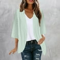 thumbnail image 2 of Hyknon Cardigan for Women 2024 Fashion Basic Solid Color Temperament Long Sleeve Shirts Casual Loose Fitting Mesh Open Front Cardigan, 2 of 5