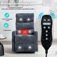 thumbnail image 2 of Manual Recliner for Living Room, Holaki Fabric Rocker Recliner with Massage and Heat, Adjustable Modern 360° Swivel Rocker Recliner Chair for Adults, Single Recliner Chair for Bedroom Nursery, Blue, 2 of 6
