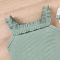 thumbnail image 5 of CZHQWE New Born Baby Girl Girls Outfits Baby Girl Clothes Romper Shorts Set Floral Summer Outfits Cute Baby Clothes Girl Green 3-6 Months, 5 of 8