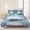 Blue, variant on 3 Pieces Queen Quilt Set,Country Teal Wood Plank Soft Bedding Sets with 1 Quilt & 2 Pillow Shams,Welcome Text Black Stripe Summer Bedspread Lightweight Coverlet Comforter for All Season