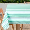 thumbnail image 3 of ZOPZO Waterproof Rectangle Tablecloth, Gray-Green, 60W x 102L Inch, for Dining Room, Kitchen or Party Table, Striped Design, 3 of 9