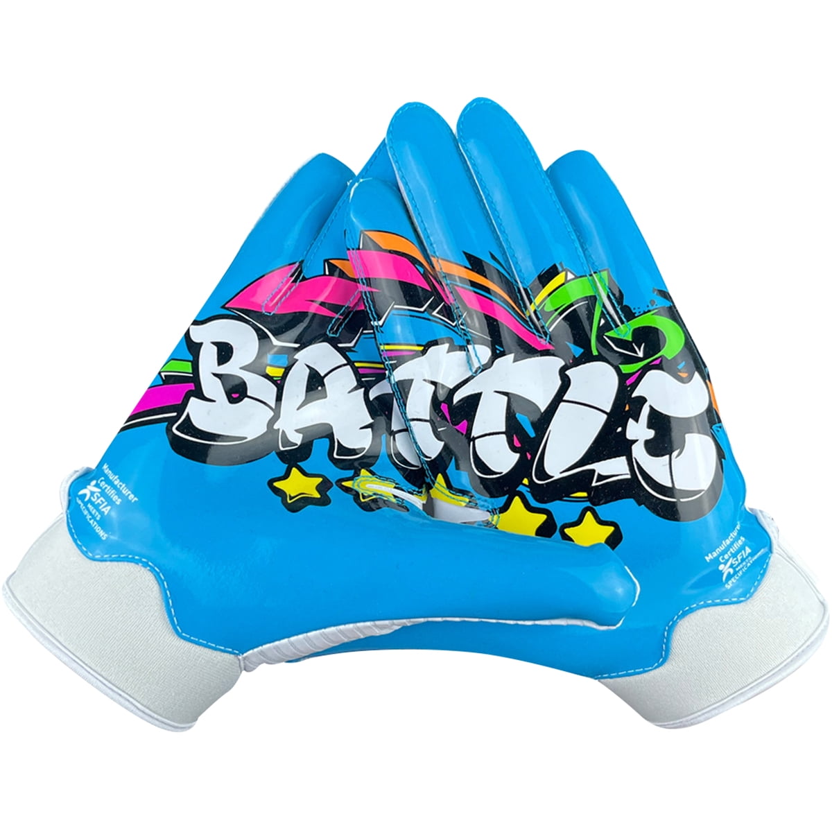 Battle Sports Graffiti23 Doom Youth Football Receiver Gloves - Medium