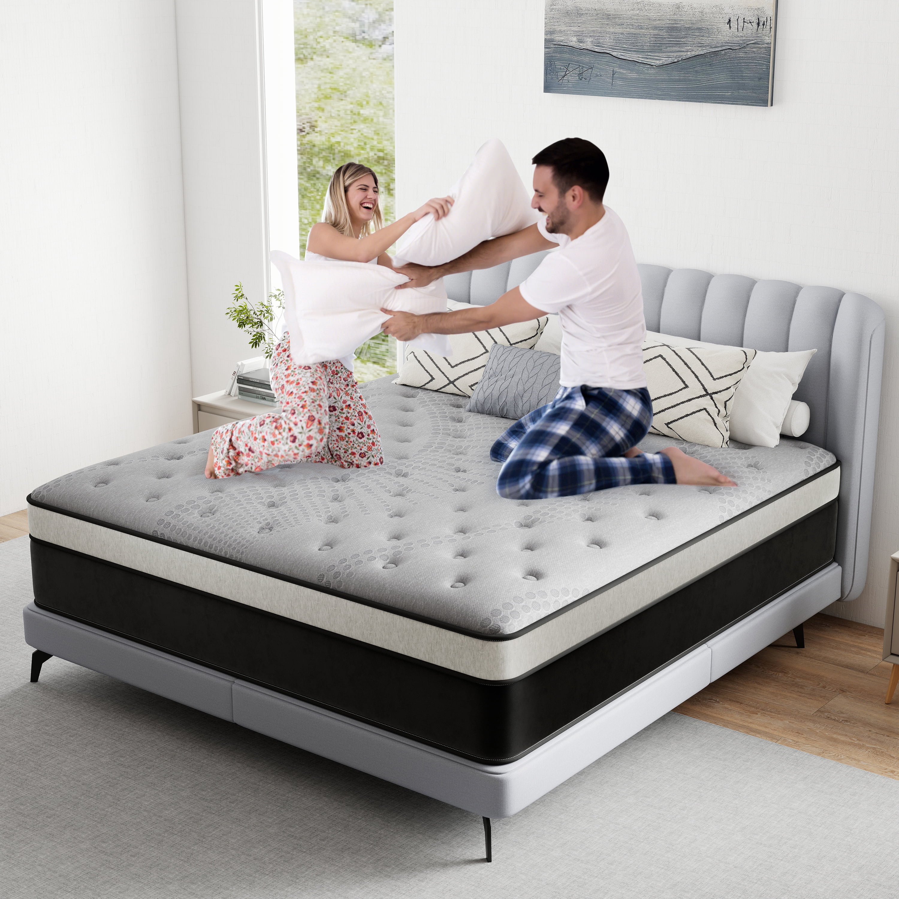 lemontalking 12 Inch Twin Gel Memory Foam Hybrid Mattress Pocket Spring In A Box Medium Firm