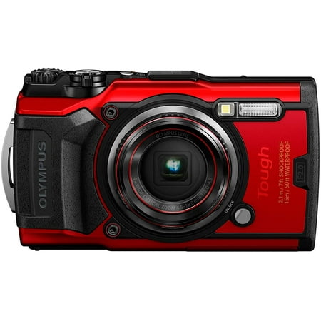 Olympus Tough TG-6 Waterproof Camera, Red (Renewed)