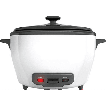 6-Cup Rice Cooker, 3-cup Uncooked Rice, Steaming Basket, Removable Non-Stick Bowl, One Touch