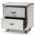 thumbnail image 2 of Baxton Studio Davet Silver Metal 2-Drawer End Table, 2 of 9