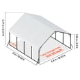 thumbnail image 6 of KFFKFF Durable 20 x 20 ft Metal Carport with Sturdy Frame and Roof, Outdoor Shelter with Detachable Sidewalls for Vehicles, Boats, Trucks, and Equipment, 6 of 9