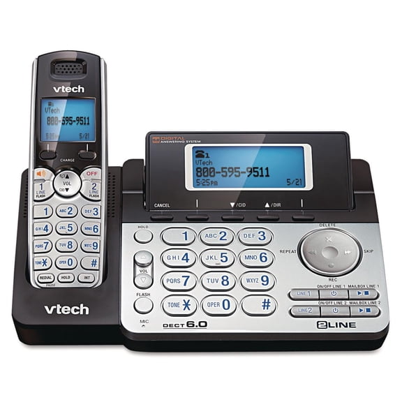 Pre-Owned VTech DS6151 Two-Line Expandable Cordless Phone with Answering System and Caller ID