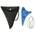 thumbnail image 1 of Ocarina de 12 agujeros, instrumento de viento portátil de plástico azul para principiantes profesionales, 1 of 14