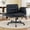 Black, variant on Ebello Oversized Vanity Chair with Foldable Arms, Criss Cross Design Big & Tall Desk Chair - 300 lbs Capacity, Swivel Computer Chair with Wheels for Office, Cream