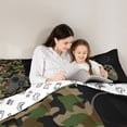 thumbnail image 6 of Feelyou Cartoon Camo Gamepad Queen Comforter Set, Vintage Camouflage Print Bedding Sets, Teens Kids Boys Girls Reversible Bedding Comforter Set, Super Cozy Room Decor, 3pcs, 6 of 9