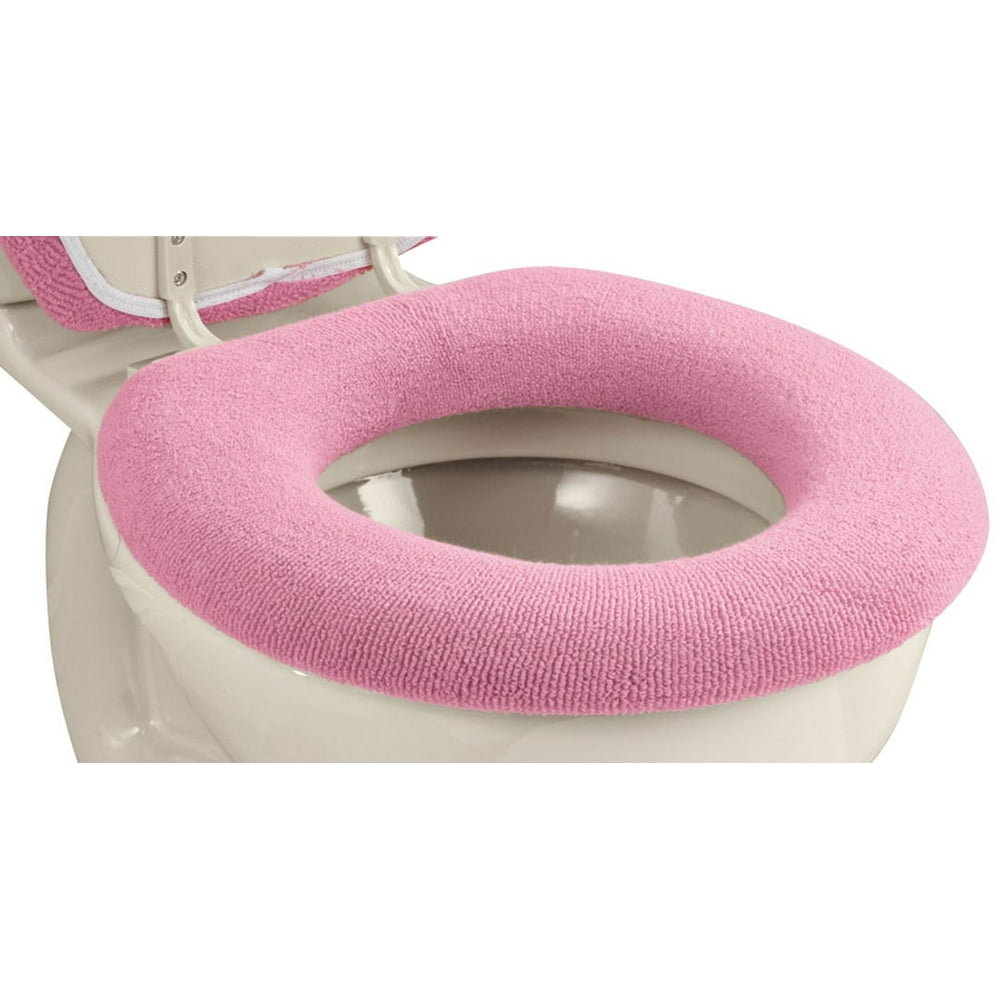 Elastic Cushioned Toilet Seat Cover Universal Fit Pink