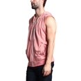 thumbnail image 4 of G-Style USA Men's Lightweight Athletic Casual Sleeveless Eyelet Drawstring Zipper Hoodie SL888 - Dirty Pink- Medium, 4 of 7