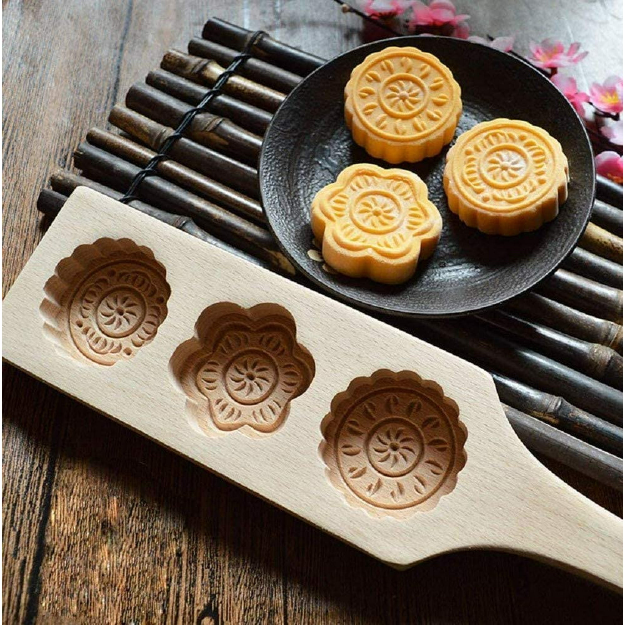Moule à gâteau de lune de fleurs, timbres à biscuits Moule MoonCake Chinois  traditionnel Festival de