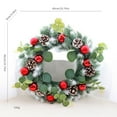 thumbnail image 3 of Couronne de Noël 1 Pce pour Porte d'Entrée, Nouvelle Couronne de Boules Rouges Pomme de Pin 2025, Décoration de Fenêtre d'Hôtel Suspendue, Accessoires d'Ambiance de Vacances pour Décorations de Fête, 3 of 6