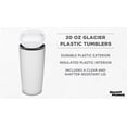 thumbnail image 3 of Plastic Tumblers 20 oz. Set of 6, Bulk Pack - With lids, Ice Coffee Tumbler, To Go Cup, Insulated - White, 3 of 5