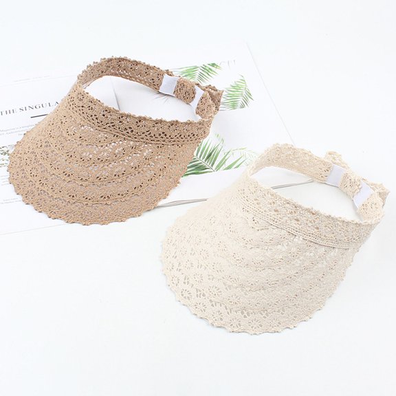 Women Hat Solid Color Lace Big Brim Adjustable Summer Sun Hat Hearwear