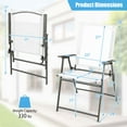 thumbnail image 3 of Costway 2 PCS Patio Folding Portable Dining Chairs Metal Frame Armrests Outdoor White, 3 of 7