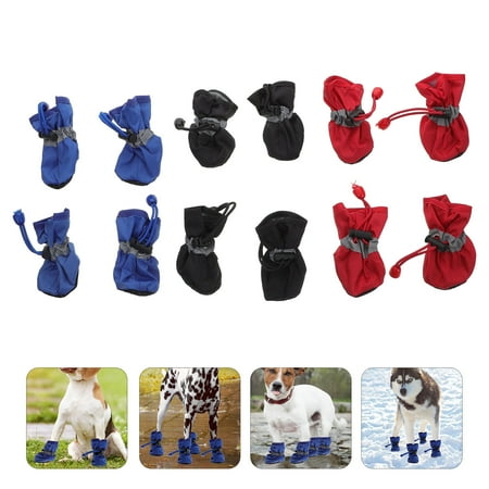 HOOWIFFY 3 Sets Dog Boots for Small Dogs Shoes Length 1.97 Inch for Dogs
