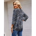 thumbnail image 4 of Zeagoo Womens Blouses Womens Tops Casual Crew Neck Shirts Basic Tees Business Work Blouses Beach Vacation Clothes for Women Green, 4 of 8