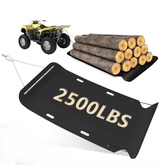 Litake Heavy Duty Yard Drag Sled with Pull Cables, 47"x110" 1/8 HDPE Thickened Yard Sled Multipurpose Drag Mat for Hauling Debris, Construction Materials, Logs and Hunting